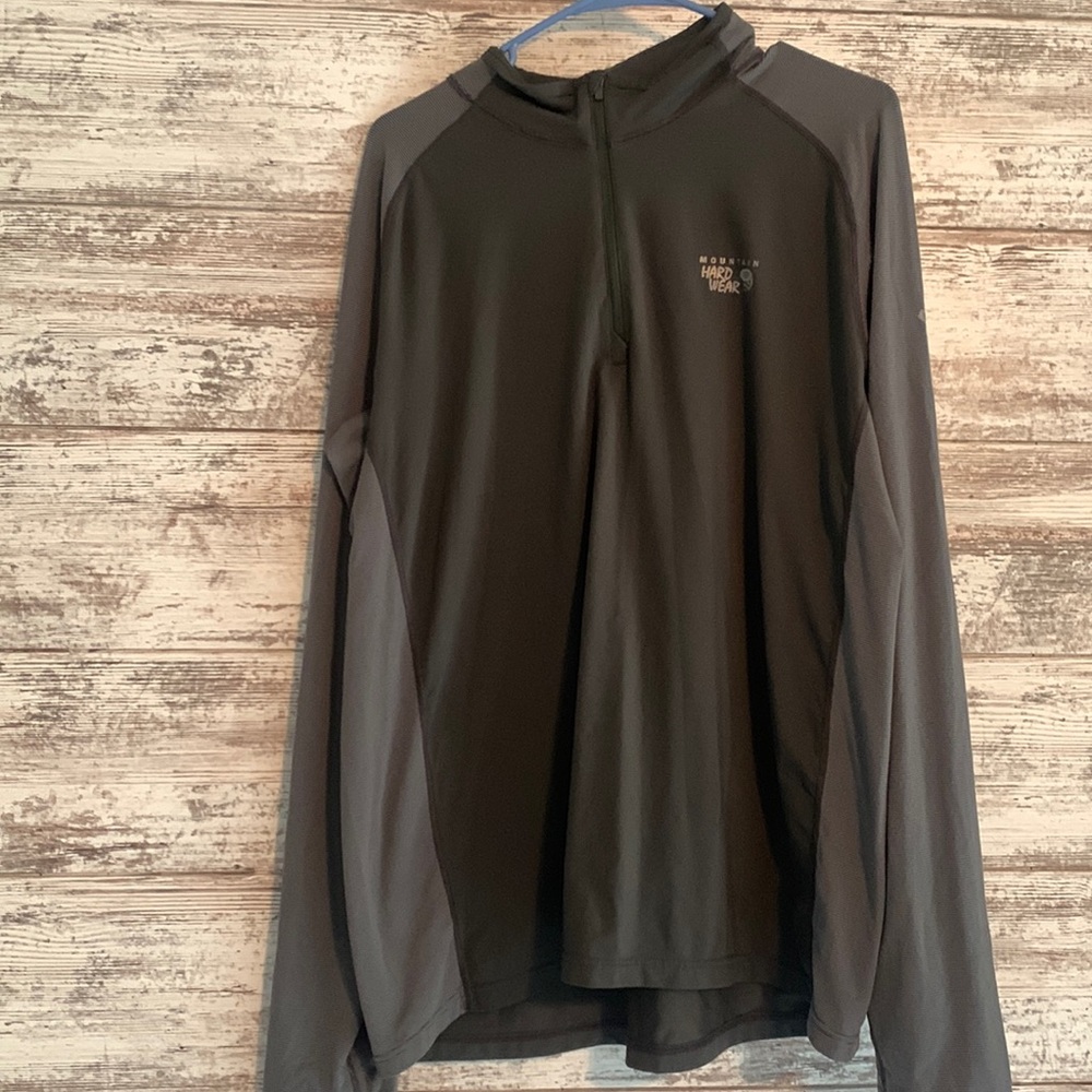 Gray quarter zip mountain hard wear